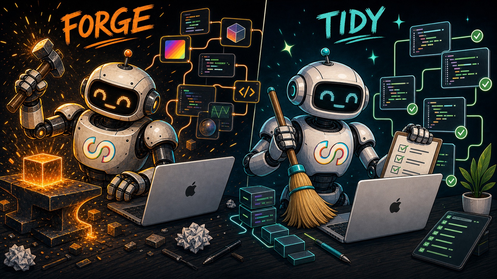 Forge and Tidy robot agents