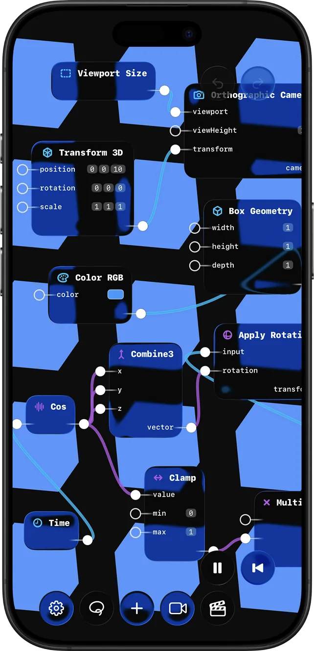 Tall mobile screenshot of a procedural visual setup.