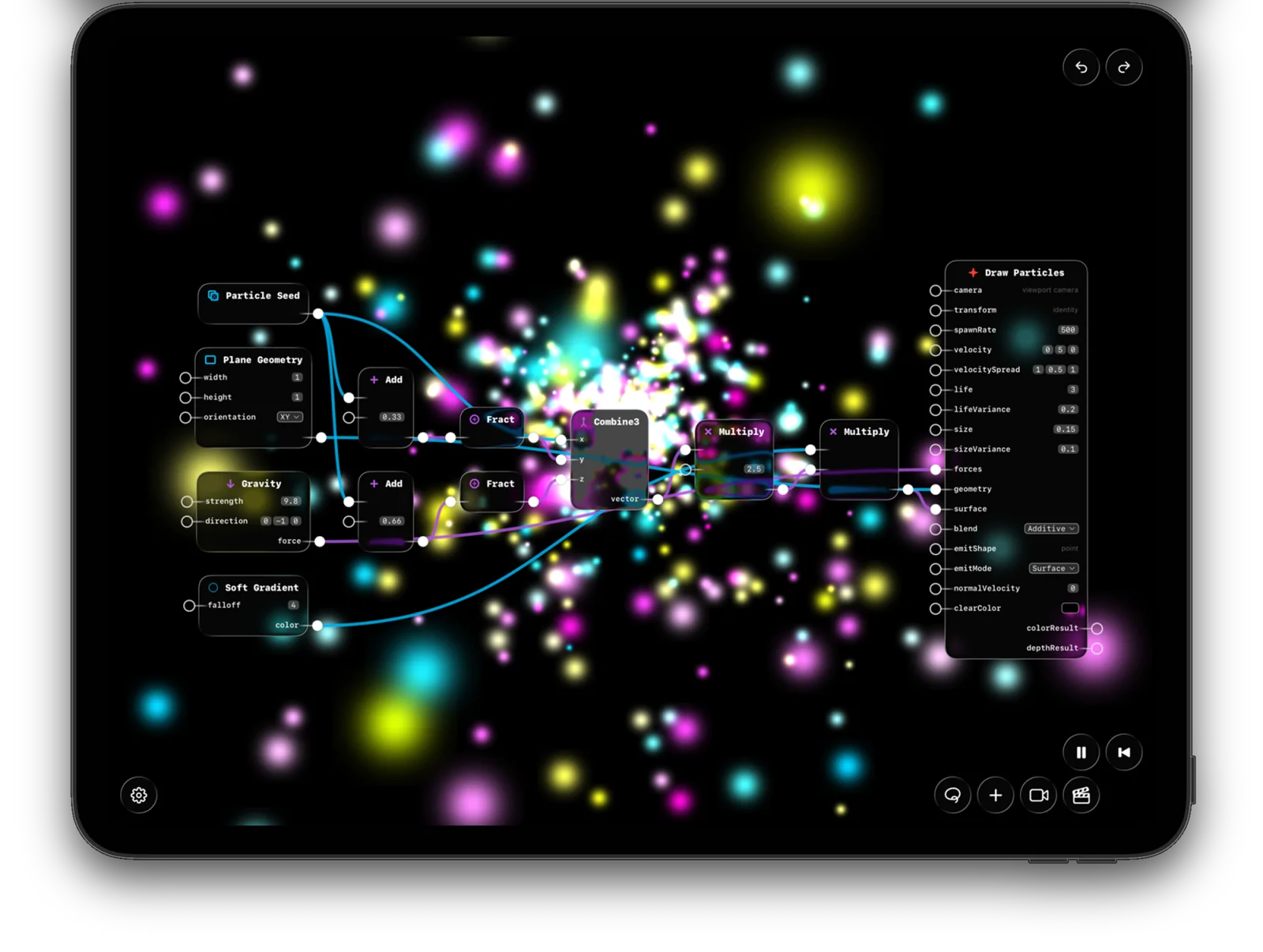 Desktop GlassVFX screenshot with node graph and rendered effect.